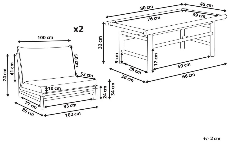 Set mobilier de grădină Theta (lemn deschis + alb) . 1076171