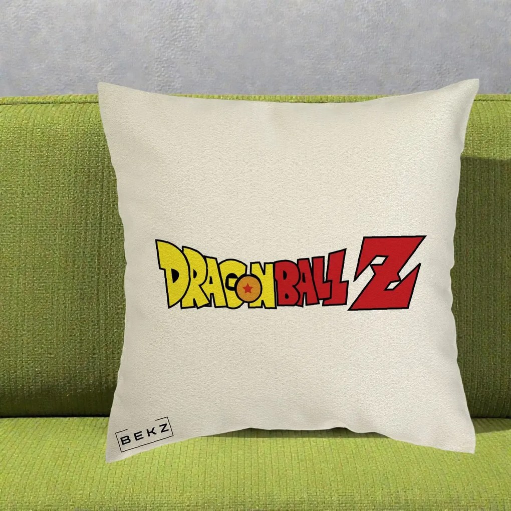 Perna Personalizata Dragon Ball Z Clasic, 40x40 cm, Ecru, Husa Detasabila, Perna Inclusa, BEKZ®