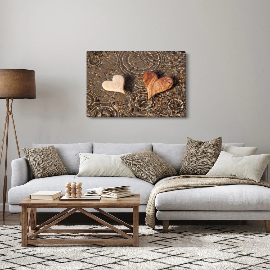 Tablou - Inimile din lemn (90x60 cm)