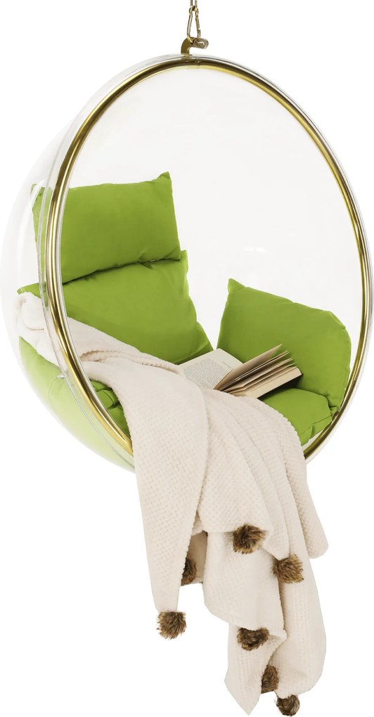 Scaun suspendat, transparent/ auriu/ verde, BUBBLE NEW TIP 1