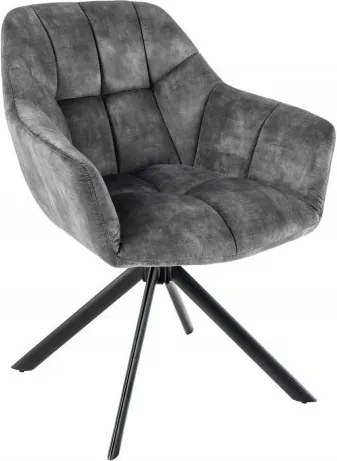 Set 2 scaune pivotante Papillon, catifea gri