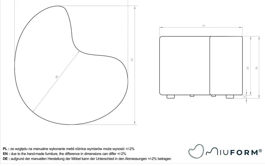 Taburet maro cu tapițerie din stofă bouclé Miuf – Miuform