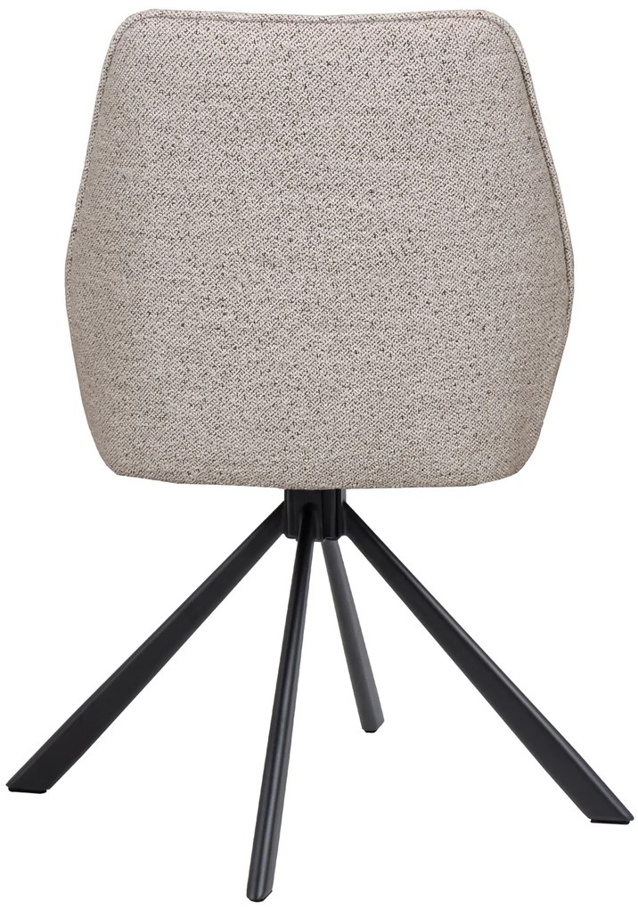 MAZZONI EXPORT YUNI Bej Latte (material Monza 60) - SCAUN MODERN PIVOTANT TAPIȚAT BOUCLÉ PENTRU SALON/SUFRAGERIE/BIROU LOFT