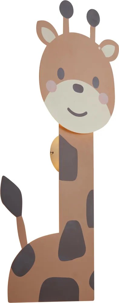 Lampă de perete pentru copii maro cu LED, cu 3 trepte de intensitate luminoasă - Gigi Girafa