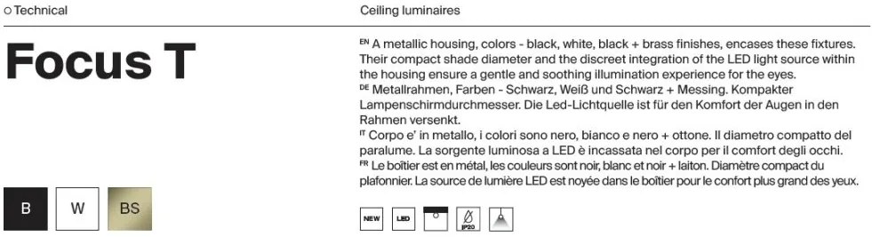 Spot LED aplicat directionabil Focus T alb