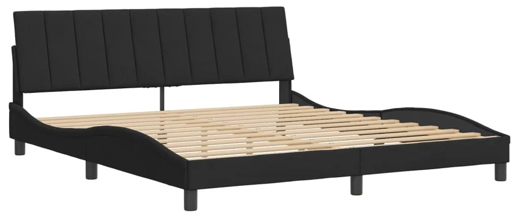 3207863 vidaXL Cadru de pat cu tăblie, negru, 180x200 cm, catifea