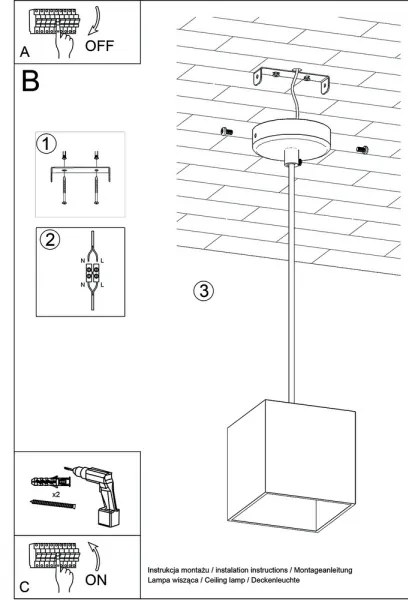 Lustră pe cablu QUAD 1 1xGU10/40W/230V alb