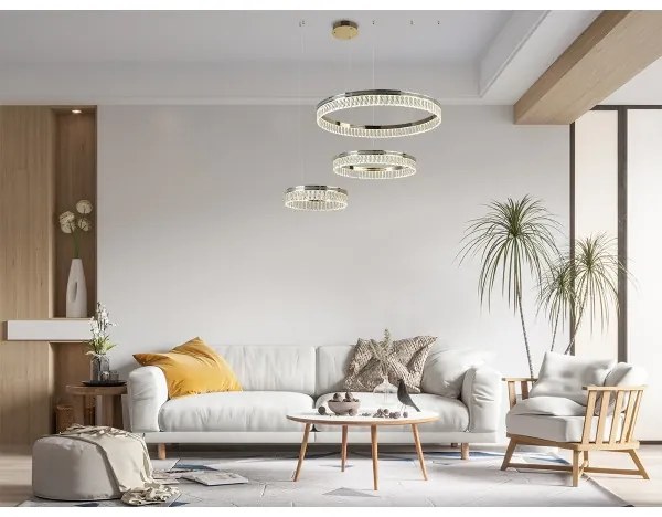 THALIA Lustră LED dimabilă cu cristale suspendată pe cablu LED/120W/230V 3000-6000K + telecomandă