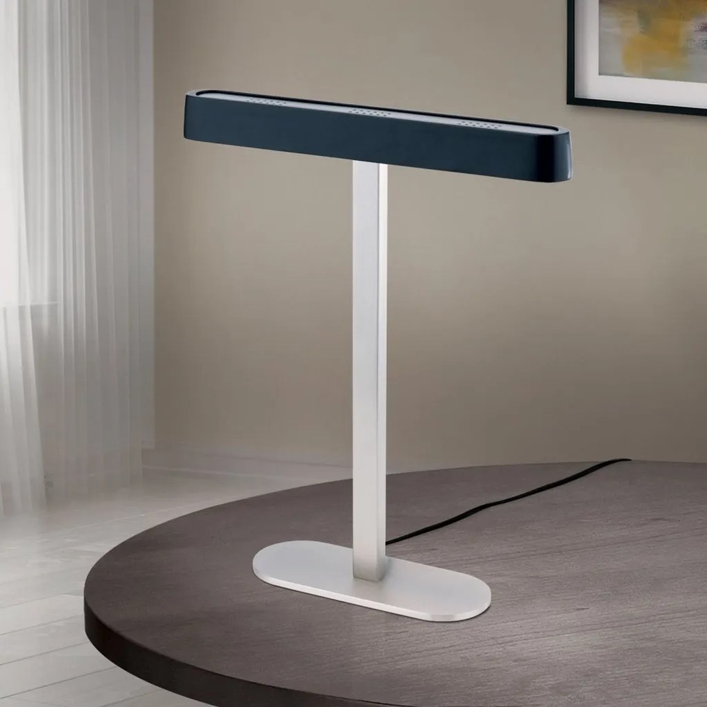 Veioza/Lampa de masa LED moderna AUFTAKT crom satin/negru