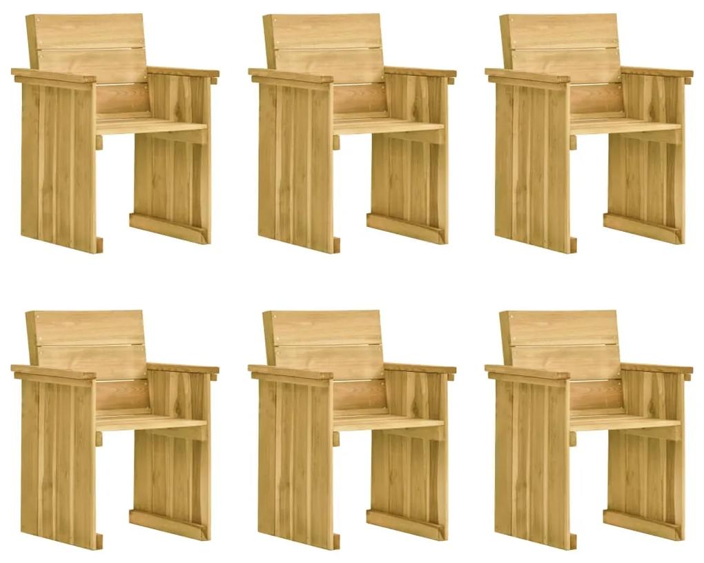 Set mobilier de gradina, 7 piese, lemn de pin tratat Gri, 1