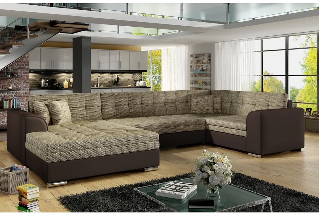Supermobel Canapea extensibilă în formă de U DAMARIO, 340x73x190, berlin 03/soft 66, colţ stânga