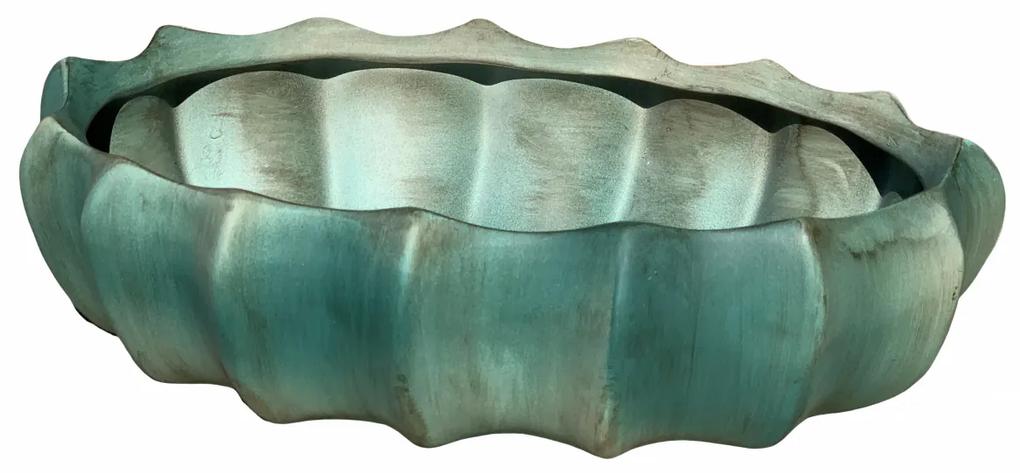 Ghiveci oval KAMPA, ceramica, 40x26x10 cm