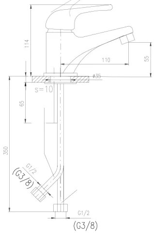 RAV Slezák SAJ026.0 - Baterie pentru lavoar JUNIOR, 11 cm, roșie/galbenă