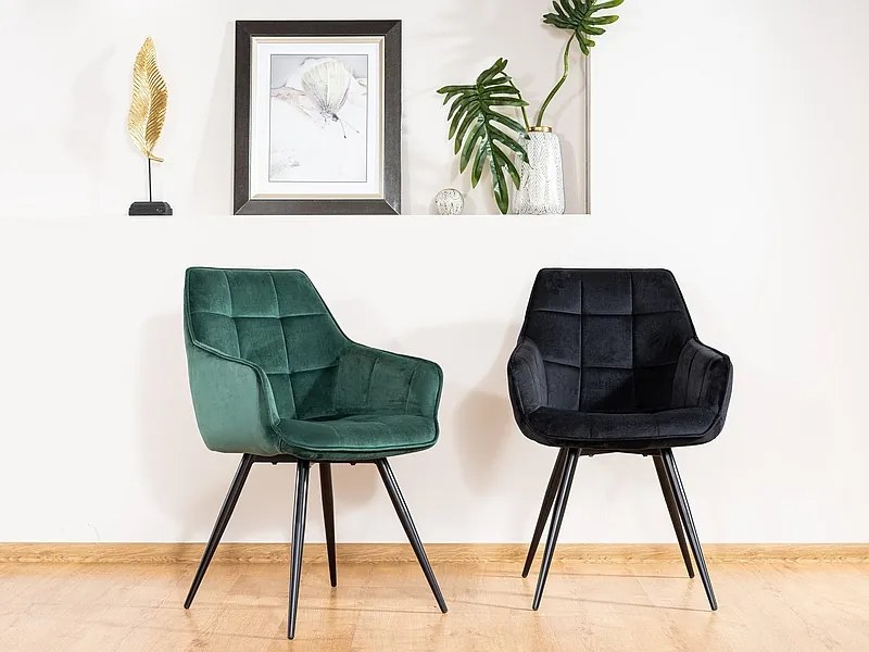 Scaun de sufragerie Leslee (Albastru marin + Negru). 1050406
