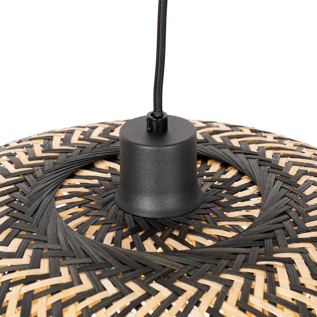 Lampă suspendată orientală din bambus negru 40 cm - Ostrava