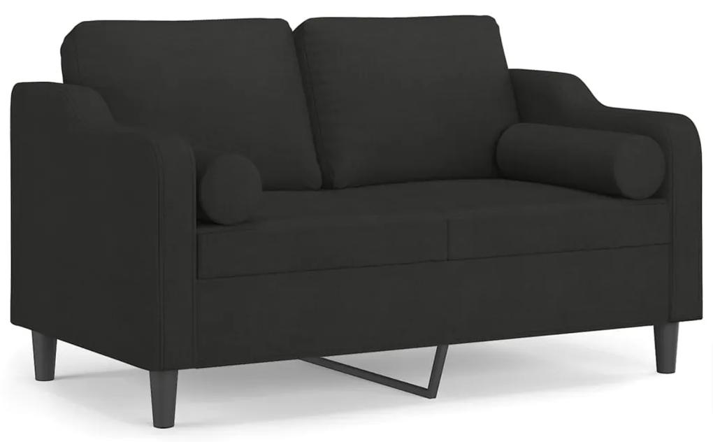 3200841 vidaXL Canapea cu 2 locuri cu pernuțe, negru, 120 cm, textil