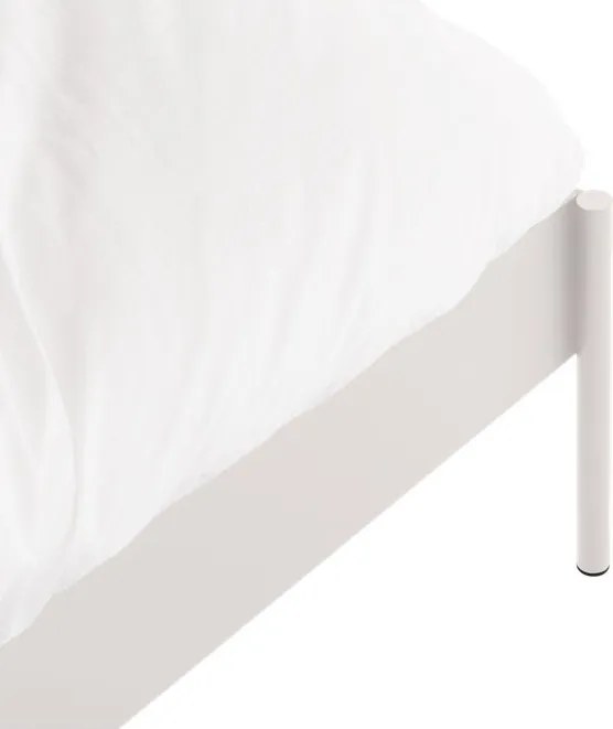 Pat matrimonial alb din oțel fără tăblie cu somieră 160x200 cm Eton Basic – noo.ma