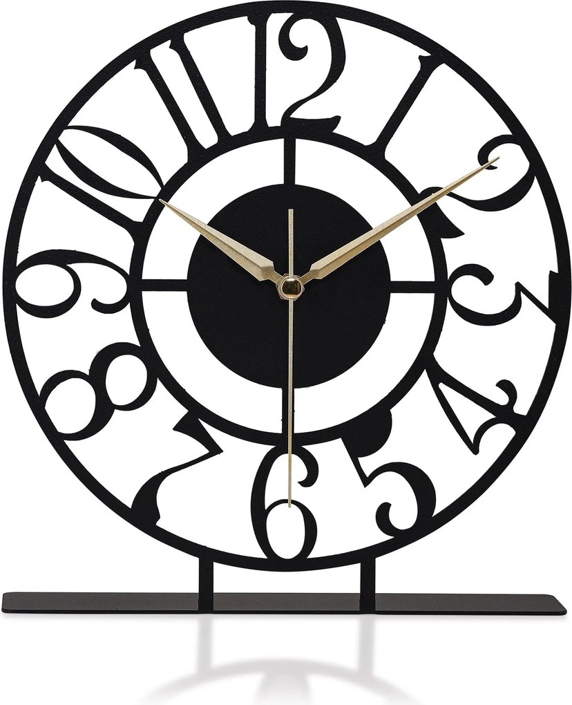 Ceas decorativ CLOCK BONNI, negru, metal, 23x24 cm