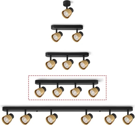 Brilagi NUGGET - Spot LED RGBW compatibil cu dimmer 4xGU10/4,8W/230V negru/auriu