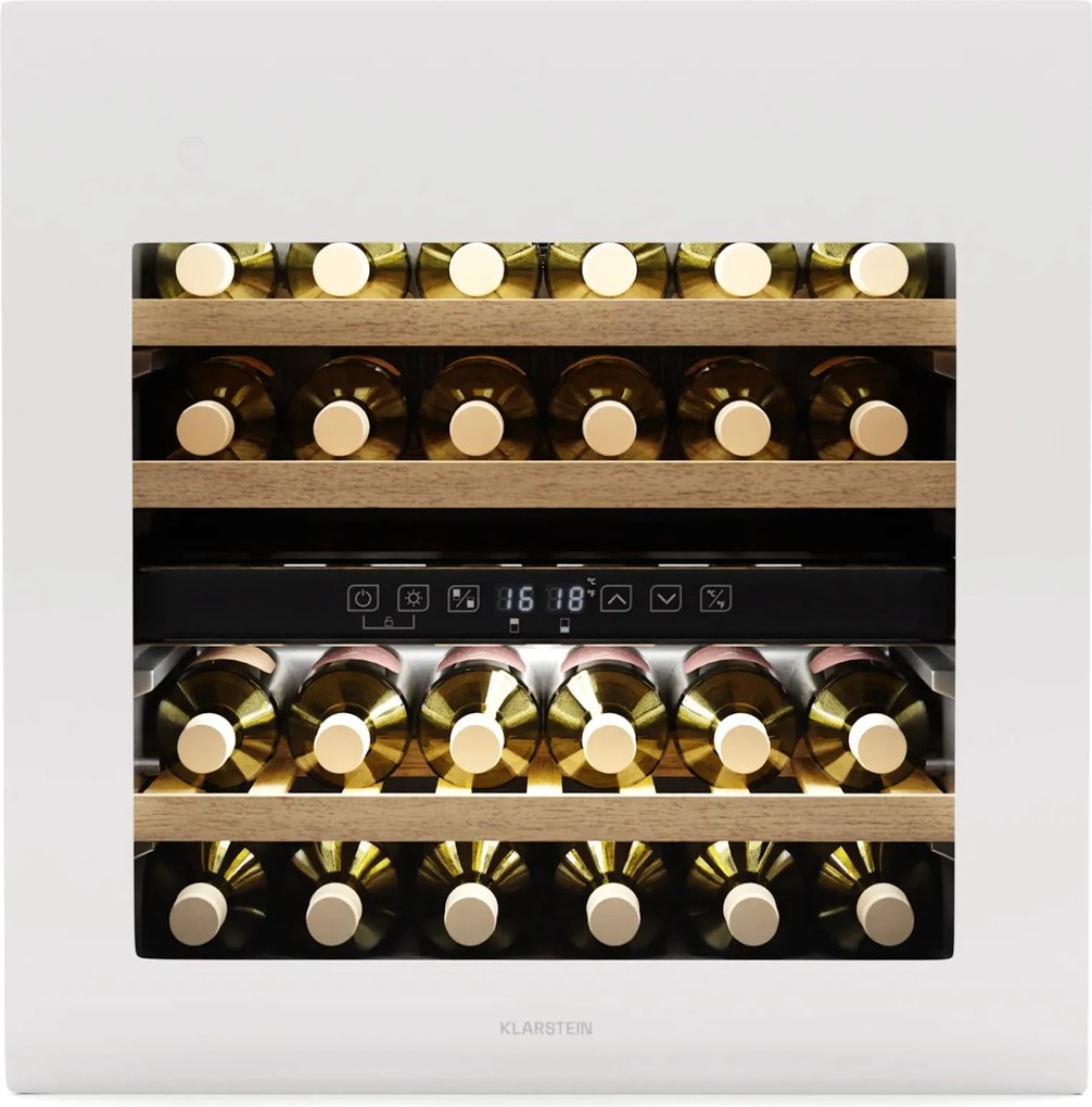 Klarstein Frigider pentru vinuri Rhone 36 Duo, 36 sticle, Control LED, push-to-open, silențios