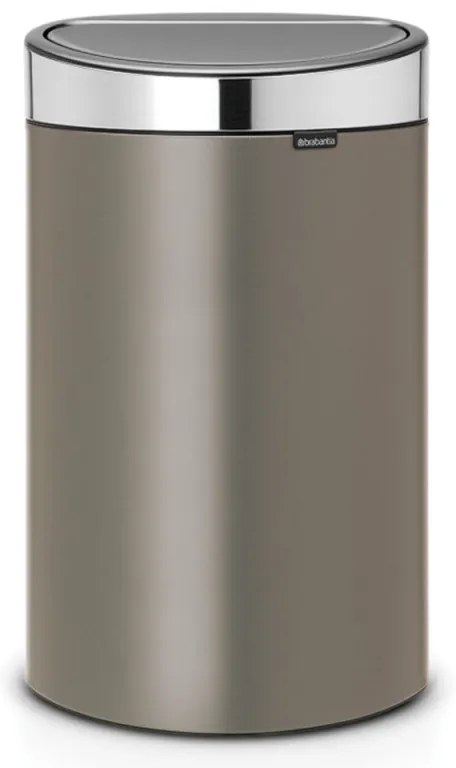 Cos de gunoi Brabantia Touch Bin New 650529, 40 L, Inchidere silentioasa si lina, Spate plat, Gri/Inox