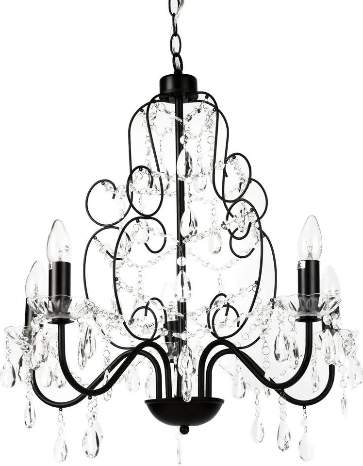 Lustra eleganta – lampa de plafon cu cinci brate – 5 x E14 - negru
