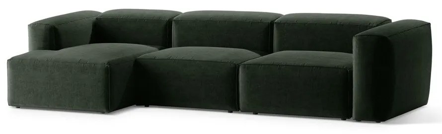 Colțar verde (cu colț pe partea stângă/cu șezlong) Bergamo – Cosmopolitan Design