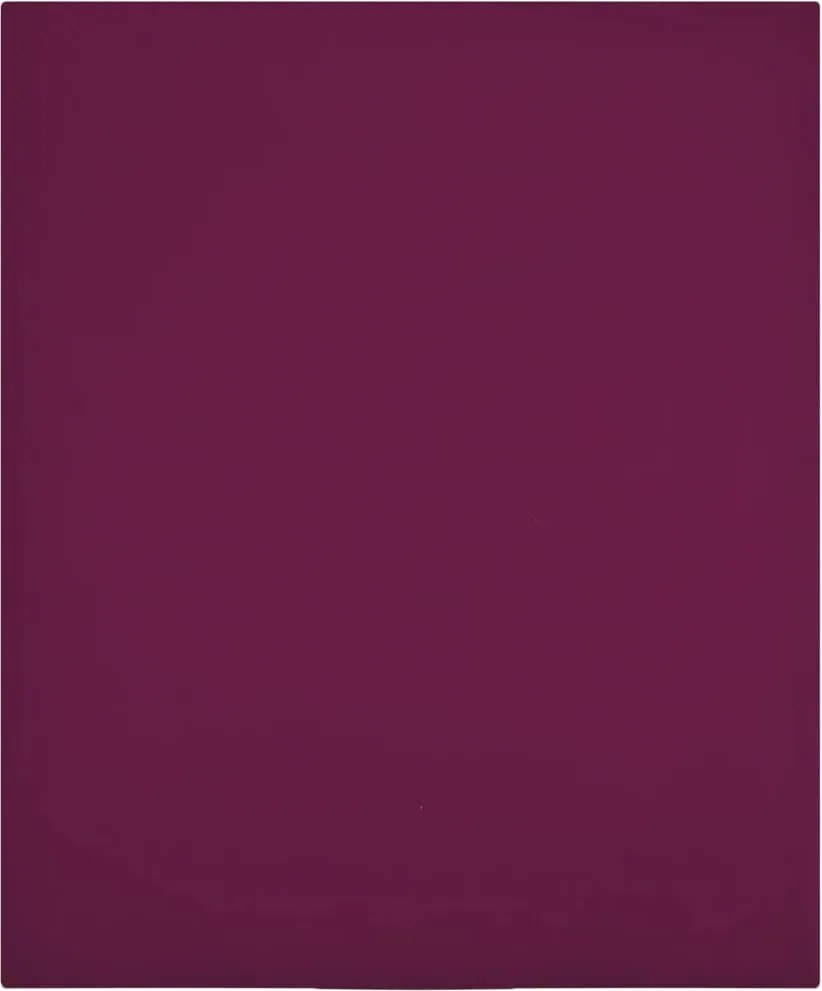 vidaXL Cearșaf de pat cu elastic, bordo, 90x200 cm, bumbac