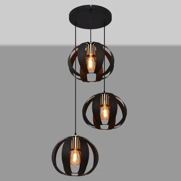 Lustră pe cablu NEWTON 3xE27/15W/230V neagră