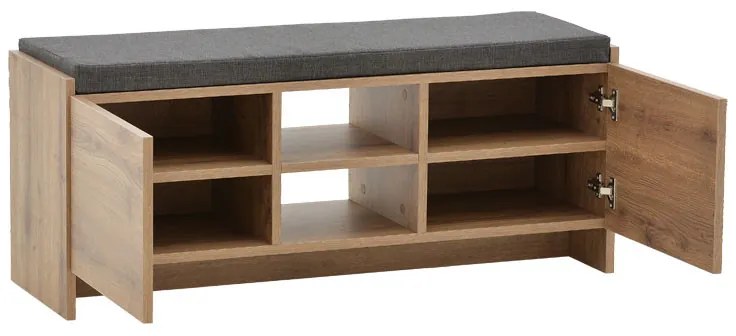 Mobilier hol scaun - dulap pantofi Zulla 10 perechi sonoma 110x37x46 cm