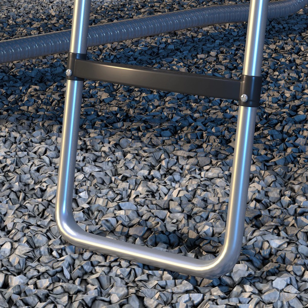 SPORTNOW Scară de trambulină cu 3 sau 2 trepte late orizontale, carlig universal, capacitate de 120 kg, 110 x 32 cm argintiu | Aosom Romania