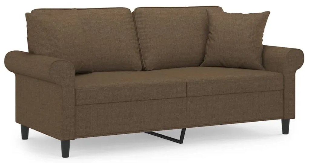 3153244 vidaXL Canapea cu 2 locuri cu perne&pernuțe maro 140 cm textil