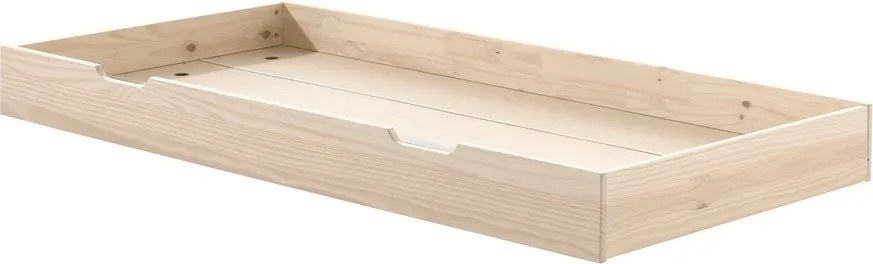 Pat pentru copii în culoare naturală cu extensie suplimentară din lemn de pin cu somieră 90x200 cm Margrit – Vipack