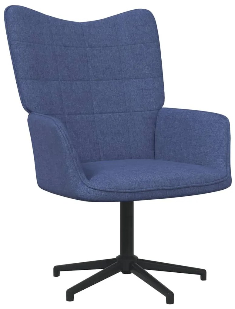 327978 vidaXL Scaun de relaxare cu taburet, albastru, textil