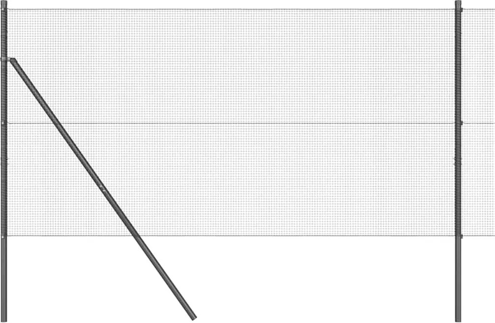 vidaXL Stâlp de gard. Gri 50 x 1,4 m (plasă 12 x 12 mm) Oțel și PVC
