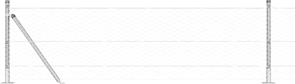 vidaXL Stâlp de gard. Argintiu 25 x 0,5 m (plasă de 36 mm) Oțel