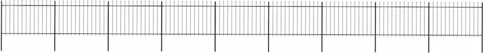 vidaXL Gard de grădină cu vârf tip suliță din oțel 1603,5x120 cm, negru