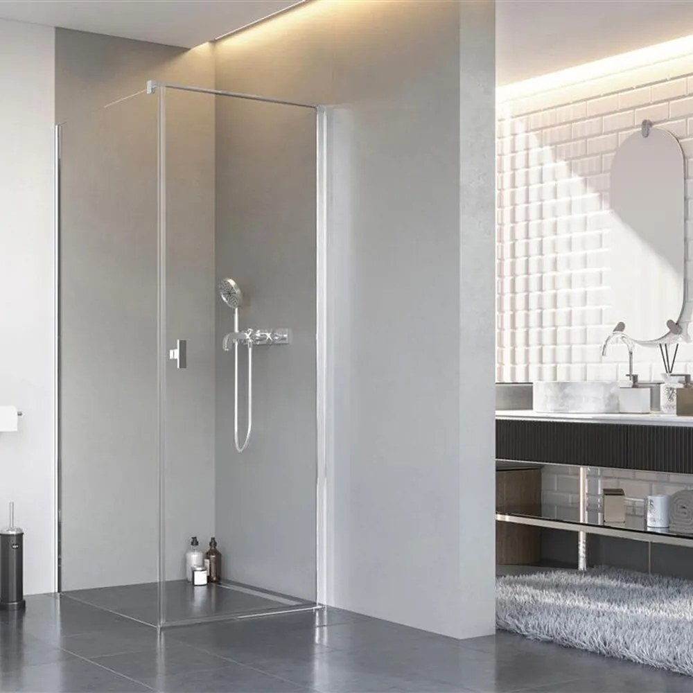 Cabina de dus dreptunghiulara cu usa batanta Radaway Nes KDJ I 100x80 cm finisaj crom lucios-transparent dreapta