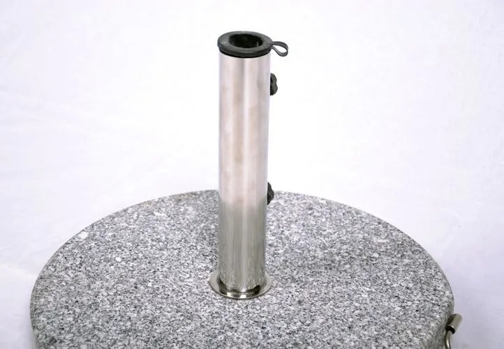 Suport parasolar (rotund) - granit / oțel inoxidabil, 40 kg