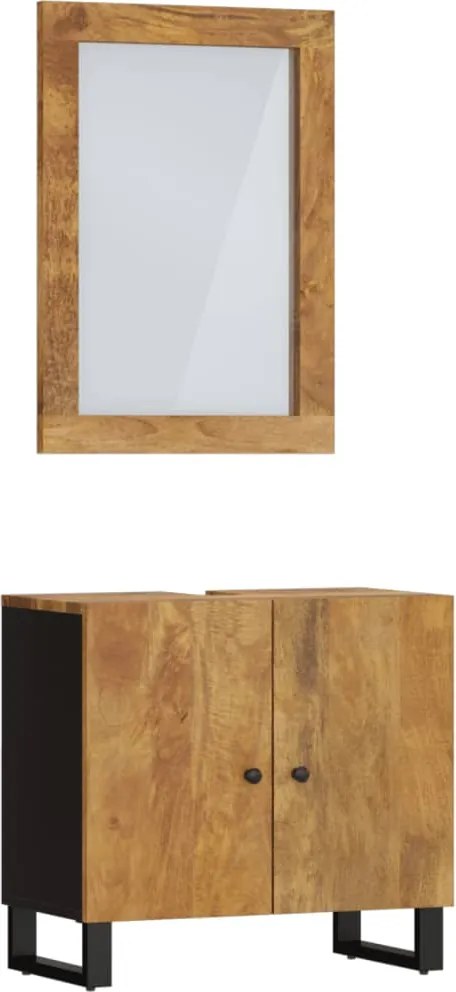 vidaXL Set mobilier de baie, 2 piese, lemn masiv de mango