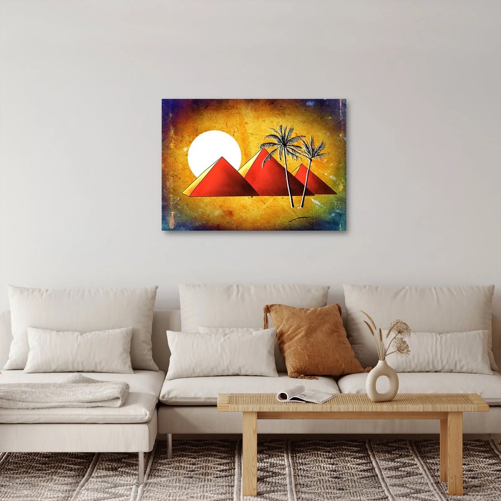 Tablou cu piramidele egiptene pictate (70x50 cm)