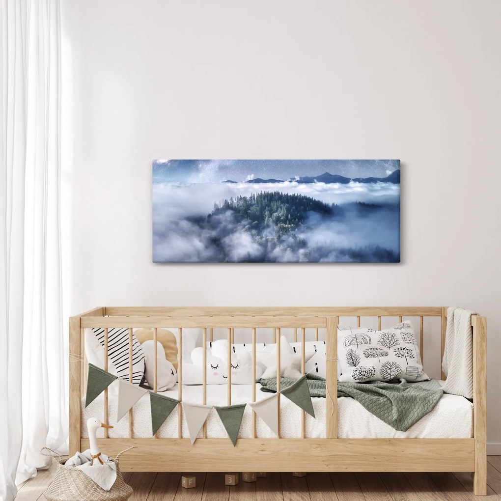 Tablou pădurii în ceață (120x50 cm)