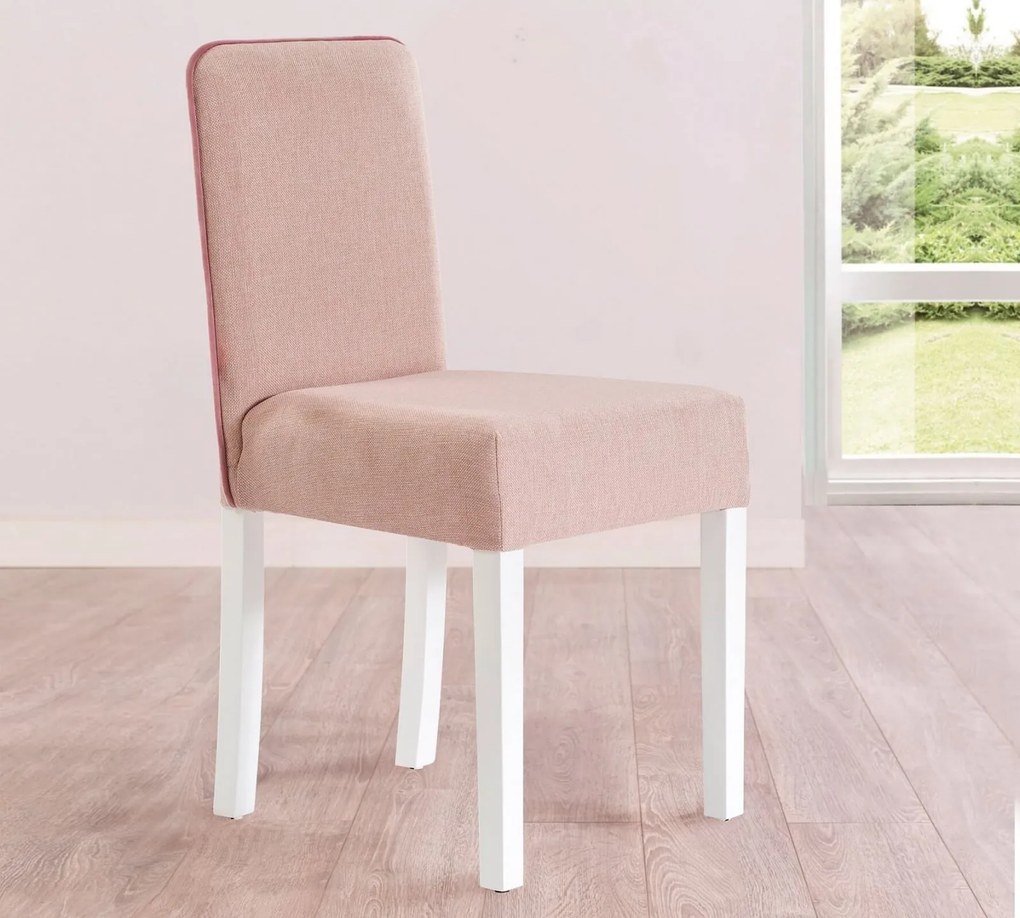 Scaun pentru copii, tapitat cu stofa cu picioare din lemn Summer Pink
