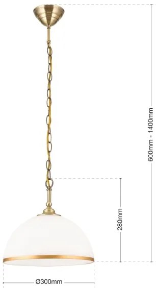 Lustră pe lanț Orion HL 6-1809/1 OLD LAMP 1xE27/40W/230V alb/bronz