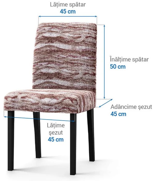 Huse bielastice OCEANO NOU bordo-maroniu scaun cu spatar 2 buc (45 x 45 x 50 cm)
