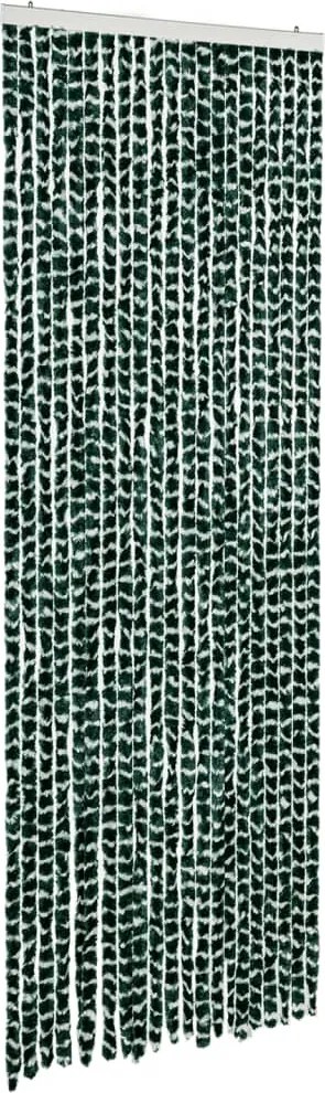 vidaXL Perdea pentru insecte, verde și alb, 90x200 cm, chenille