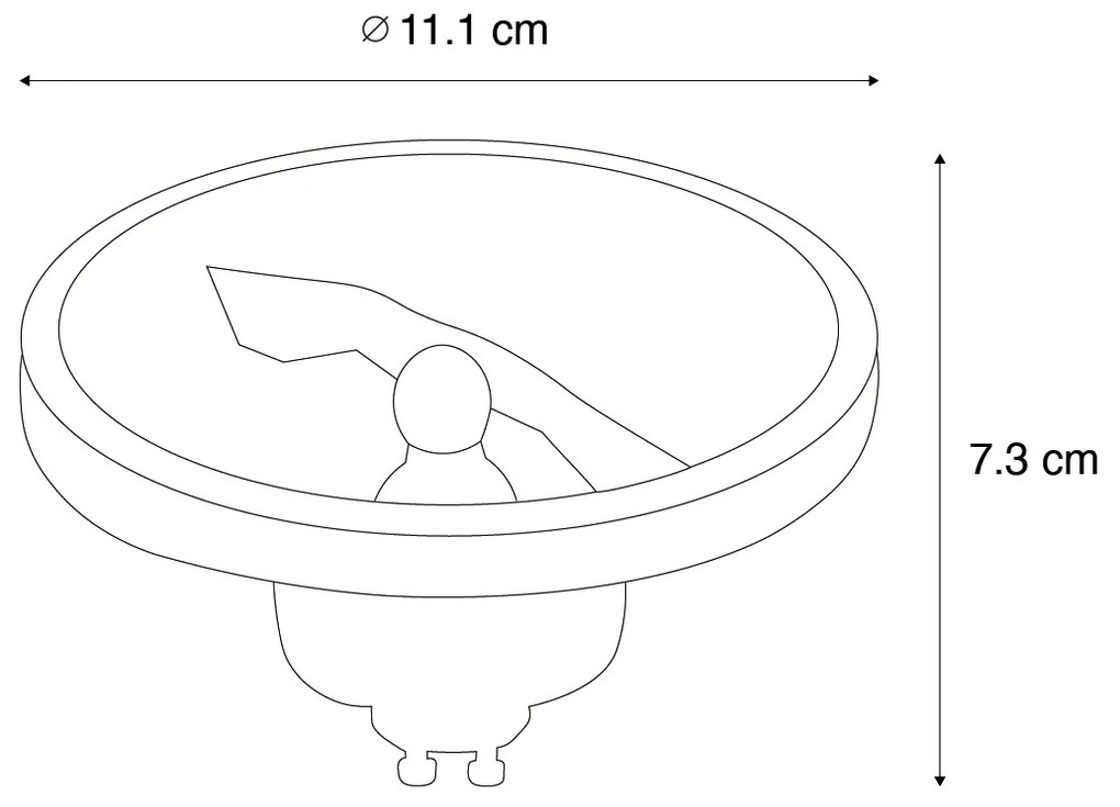 Bec LED GU10 reglabil AR111 alb 11W 810lm 2700K