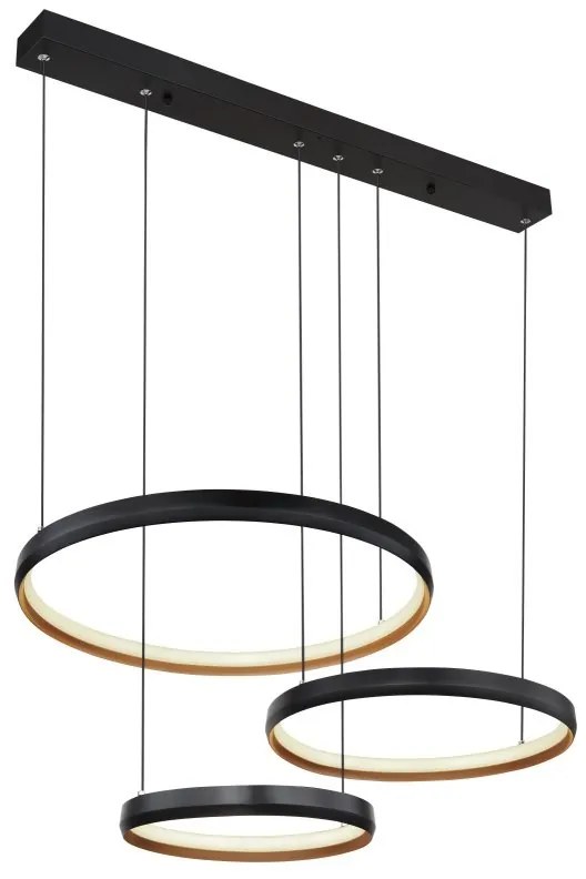 Lustra LED suspendata cu telecomanda design modern Halli negru, auriu