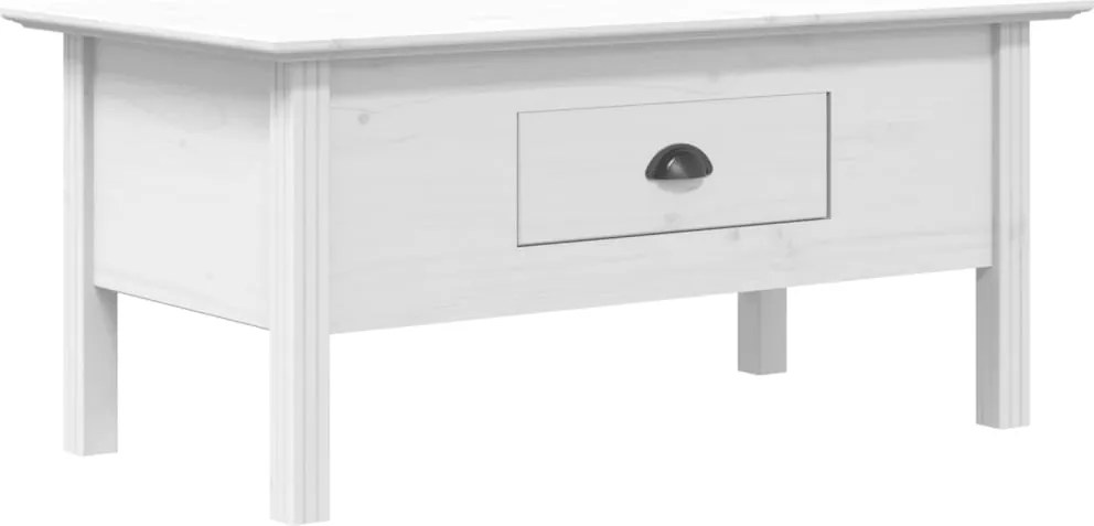 vidaXL Măsuță de cafea BODO, alb, 100x55x46 cm, lemn masiv de pin