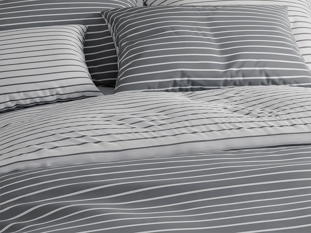 Lenjerie de pat din bumbac Renforce CAPRIVI gri cu nasturi Dimensiune lenjerie de pat: 70 x 90 cm | 140 x 220 cm